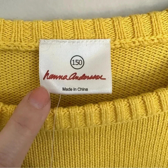 Hanna Anderson Girl's/Kid Wool Blend Gray & Yellow Sweater Dress Sz 150, 12 NWT - Picture 4 of 9